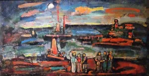 Draughtsman Prints: Painting titled Christ and the Fisherman by Georges Rouault (1871-1958) French painter