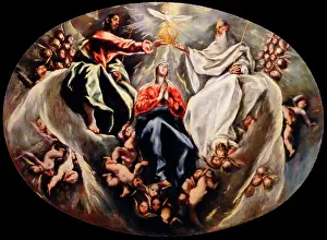 Virgin Prints: Painting titled The Coronation of the Virgin'. Dated 17th Century