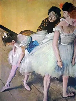 Teacher Prints: Painting titled The Dancing Class by Edgar Degas (1834-1917) a French artist famous for his paintings