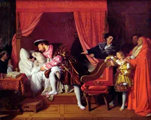 Neo Classical Prints: Painting titled Francis I Receives the Last Breaths of Leonardo da Vinci