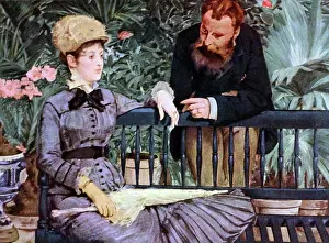 Husband Prints: Painting titled The Greenhouse by Édouard Manet (1832-1883) a French painter