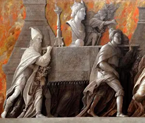 Religious Art Prints: Painting titled The Introduction of the Cult of Cybele by Andrea Mantegna (1431-1506)