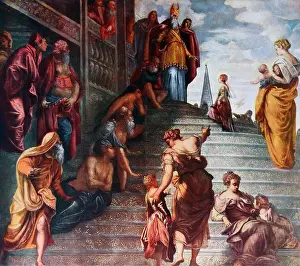 Painted Prints: Painting titled Presentation of the Virgin by Tintoretto