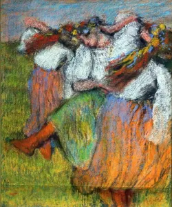 : Painting titled 'Russian Dancers' by Edgar Degas (1834-1917) a French artist famous for his paintings