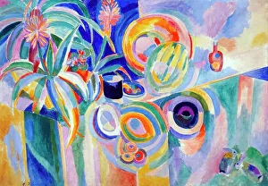 Painting titled Symphonie Colour by Robert Delaunay (1885-1941) French artist who co-founded the Orphism art movement
