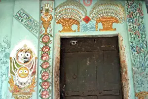 Doors Prints: Painting on wall, Raghurajpur called artist village