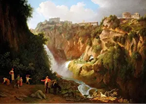Land Scape Prints: Painting of the waterfall at Tivoli