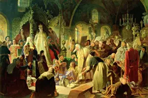 Russian Culture Prints: Palace scene by Vasili Grigoryevich Perov