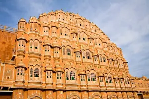 Winds Prints: Palace of Winds, Hawa Mahal, built in 1799, Pink City, Jaipur, Rajasthan, India