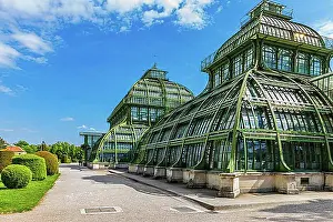 Unesco Prints: Palm House in Schoenbrunn Palace Park, Vienna, Austria, Europe