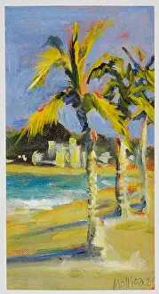 Expressive Prints: Palm Trees 1997 Patti Mollica (20th C. American) Oil Collection of the Artist