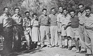 Palestine Prints: Palmach (Jewish underground fighters in Palestine) leaders including Yigal Allon and Yitzhak Rabin 1948