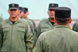 Patrol Prints: Panamanian National Police forces marching, Panama