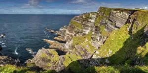 Besichtigung Prints: Panorama with majestic and beautiful Kerry Cliffs and Atlantic Ocean Panorama with majestic