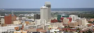 City Scape Prints: Panoramic aerial photograph of the Omaha Nebraska skyline