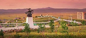 Panorama Shot Prints: Panoramic view of Darkhan city. Darkhan province, Mongolia, Asia