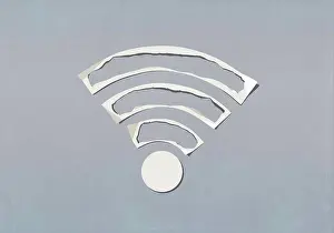 Wifi Prints: Paper cut outs forming wifi symbol