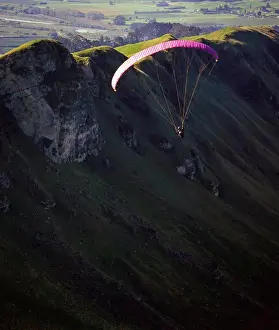 Hills Prints: Paragliding off mountains and surrounding countryside