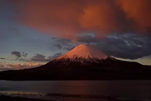 Body Of Water Prints: Parinacota volcano and húngara lake, Chilean highlands