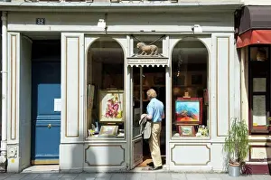 Trade Prints: Paris 4 ème district - Saint Louis Island - gallery in the street Saint Louios en l'Ile