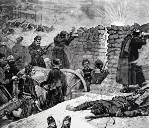 Operation Prints: Paris commune Last stand of the communards at the barricades. Dated June 1871