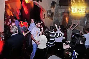 Orient Prints: Party guests in the Red carpet nightclub on Monot Street in Ashrafieh district