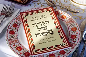 Manuscript Prints: Passover Haggadah on Table Setting