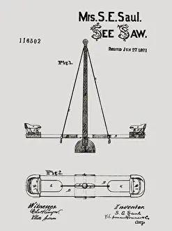 Diagram Prints: Patent Drawing for a See Saw