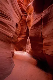 Toughness Prints: Path leading through slot canyon walls, Antelope Canyon X, Page, Arizona, USA