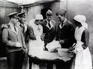 Archives Prints: Patients helping nurses in the kitchen ca. 1910s