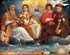 Medium Group Of People Prints: Patron Saints of Padua-Proscocimus: Giustina