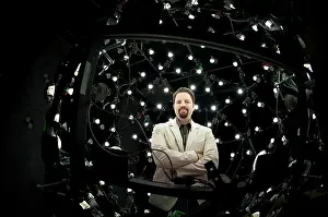 Innovation Prints: Paul Debevec stands in Light Stage 5 at the USC ICT Graphics Laboratory in Marina Del Rey