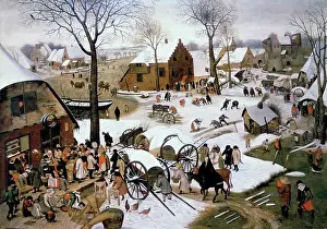 Large Group Of People Prints: Payment of the Tax at Bethlehem Pieter Bruegel the Younger (ca.1564-1638/Flemish)
