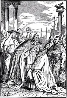 Medium Group Of People Prints: Peace of Venice by Adrian Ludwig Richter, woodcut, 1840, 1803-1884, Private Collection