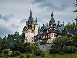 Romania Prints: Peles Castle in Sinaia, Romania