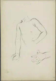 Visual Art Prints: Pencil sketches by Anton Romako studying the proportions and anatomy of a child's body