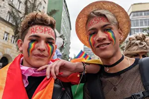 Emotion Prints: Some people in the gay pride celebration