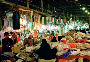 Arabic Prints: People shopping in the Souk, Kuwait City, Kuwait