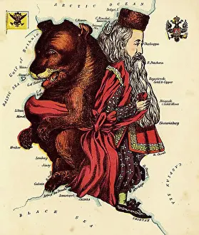 Communications Prints: Personified map, c. 1880, Russia