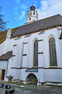Urban Environment Prints: Peter and Paul Protestant Town Church in the old town of Blaubeuren near Ulm