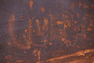 Written Prints: Petroglyphs at Potash Road, Moab, Utah, USA