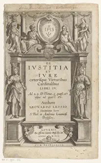 Scales Prints: Petrus, Paulus, Voorzichtigheid en Rechtvaardigheid; Titelpagina voor: Leonardus Lessius