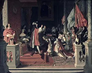Jean Prints: Philip V Making 1st Duke of Berwick Cavalier of the Golden Fleece 1813 Jean Auguste Dominique Ingres (1780-1867 French)
