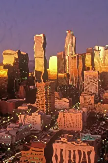 Los Angeles Prints: Photo Impressionism - Los Angeles at sunset, Los Angeles, California