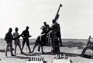 Guns Prints: Photograph of Anti-Aircraft guns at the Battle of Tel el Khuweilfe
