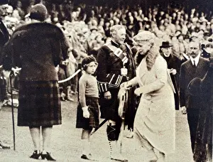 George Prints: Photograph of arrival of King George V and Queen Mary of Teck arriving for the Highland Games