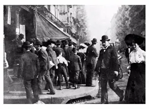 New Year Prints: Photograph of Bootblack stand on Jewish New Year. Dated 1905