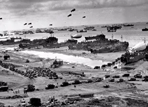 Vehicles Prints: Photograph of D-Day landing craft