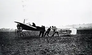 Aviation Prints: Photograph depicting the Wright biplane of the pusher type with elevators at the front