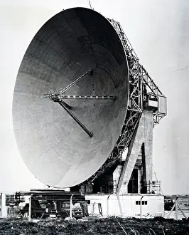 Communications Prints: Photograph of the dish antenna used in the communications experiments with the Telstar Satellite located at Goonhilly
